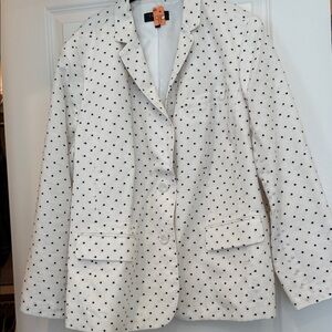 Talbots Women's White Polka Dot Blazer jacket
